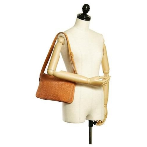 CELINE Vintage Macadam Suede Shoulder Bag Salmon Pink - Picture 7 of 16